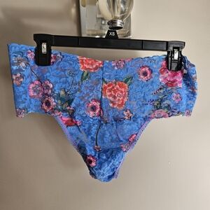 NWOT Hanky Panky Janis Floral Retro Thong - Blue Multi One Size